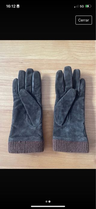 Guantes marrones de serraje