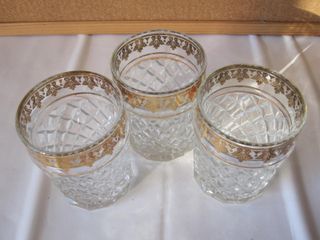 Set 3 bicchieri in vetro da whisky vintage