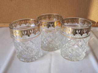 Set 3 bicchieri in vetro da whisky vintage