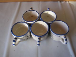 Set 5 tazzine da caffè vintage in ceramica dipinta