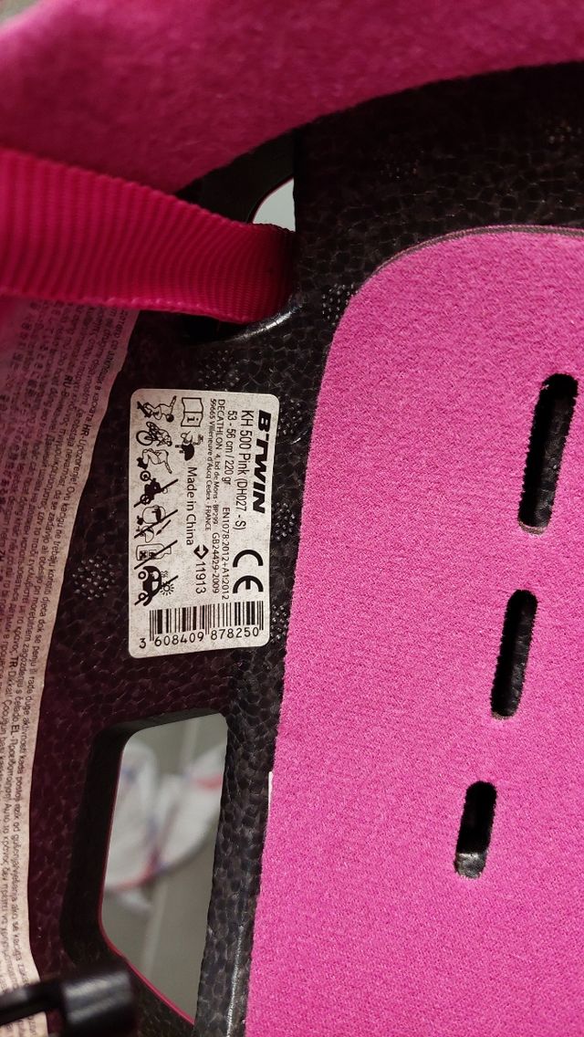 Casco bicicleta niños Btwin 500 rosa