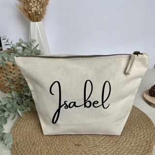 Neceser de lona beige personalizado talla M