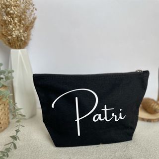 Neceser de lona negro personalizado