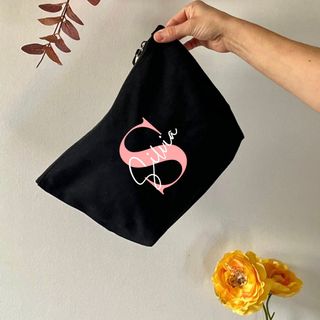 Neceser de lona negro personalizado