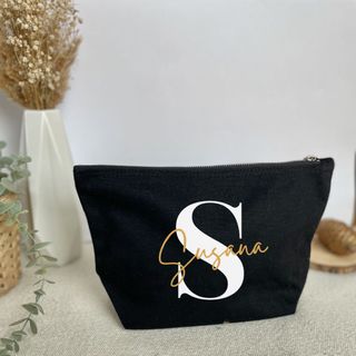 Neceser de lona negro personalizado