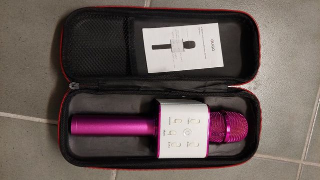 Micrófono Karaoke Bluetooth Rosa