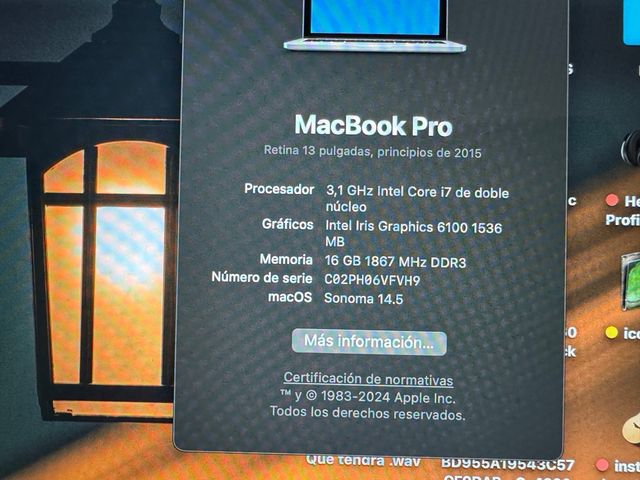 MacBook Pro año 2015