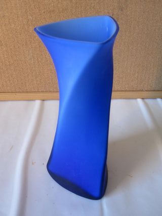 Vaso blu decorativo vintage a spirale porta fiori