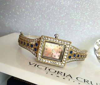 Reloj plata 925,oro y zafiros