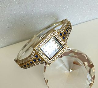 Reloj plata 925,oro y zafiros