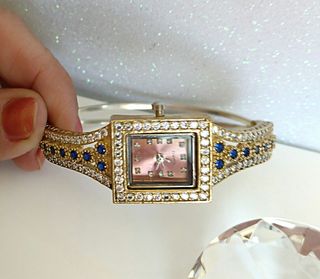 Reloj plata 925,oro y zafiros