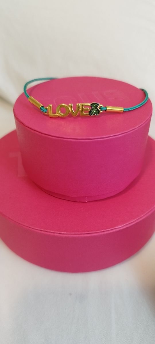 Pulsera Tous hilo plata bañada en oro. Love