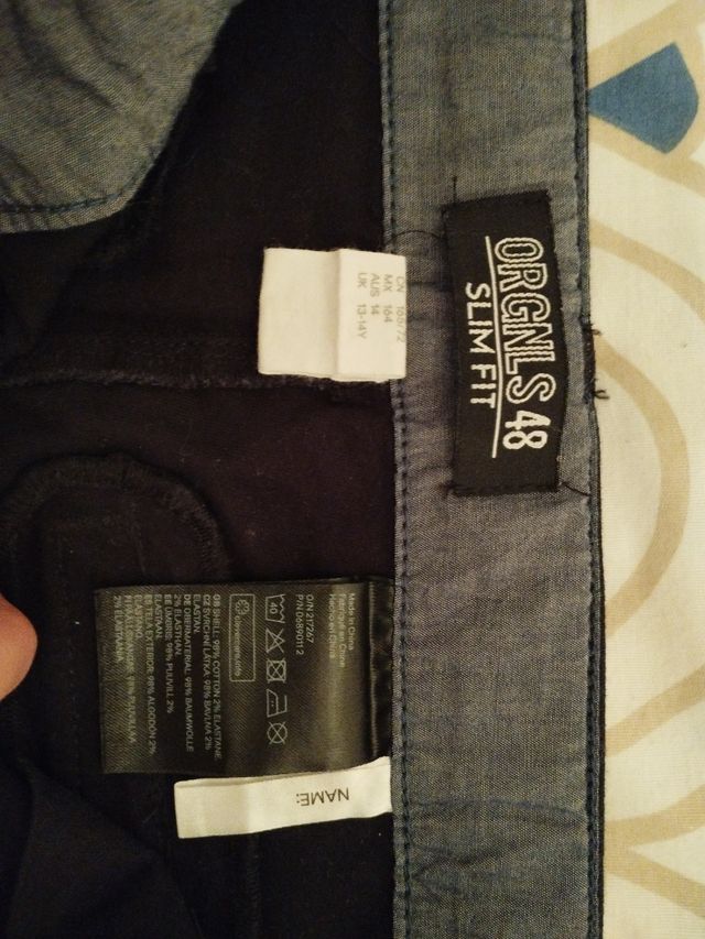 Pantalon slim fit negro talla 13-14