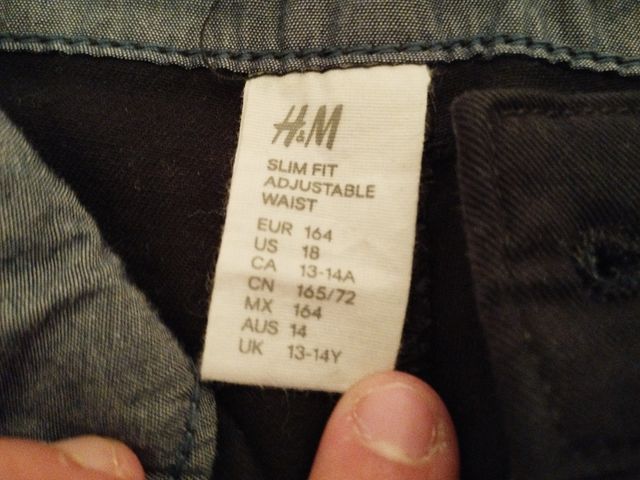 Pantalon slim fit negro talla 13-14