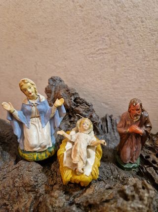 Natività n.3 Statuine Cartapesta anni 40