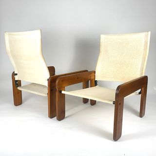 Coppia di poltrone razionaliste, anni '70 circa