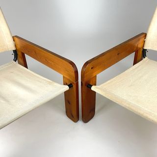 Coppia di poltrone razionaliste, anni '70 circa