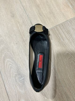 Bailarinas Carolina Herrera negras de piel T37