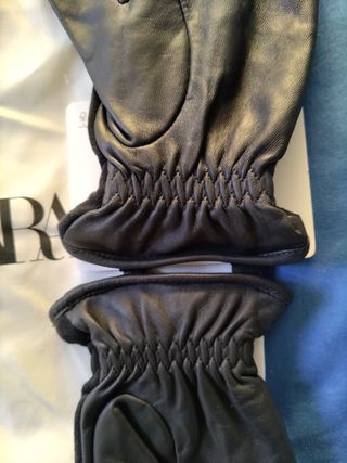 Guantes de piel Zara azules nuevos