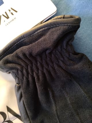 Guantes de piel Zara azules nuevos
