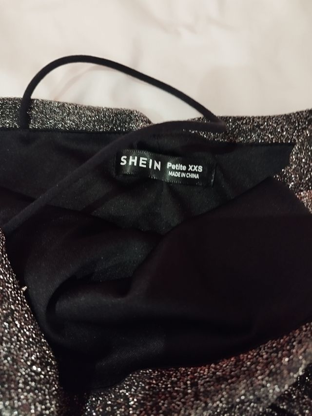 Vestido corto fiesta plateado