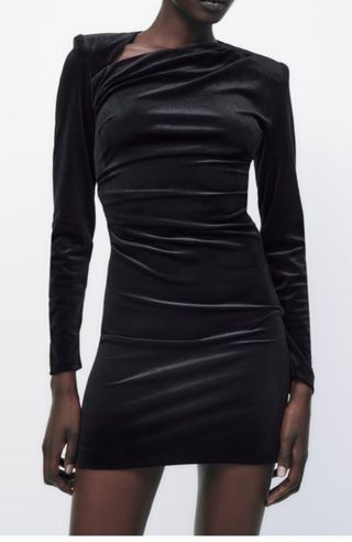Vestido Zara terciopelo negro L