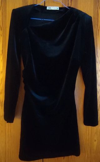 Vestido Zara terciopelo negro L