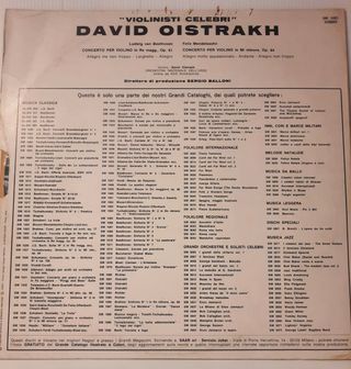 Violini Celebri; David Oistrakh; Lp; Vinile; Disco