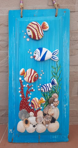 Cuadros hecho a mano, piedras, ramitas 