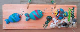 Cuadros hecho a mano, piedras, ramitas 