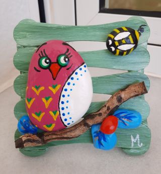 Cuadros hecho a mano, piedras, ramitas 