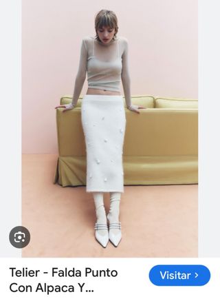 Falda lentejuelas de lana zara