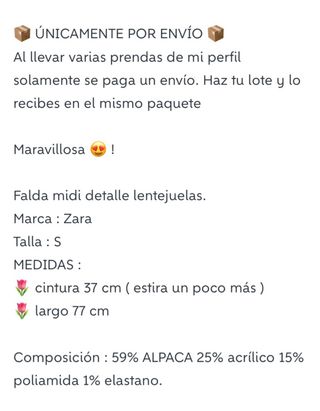 Falda lentejuelas de lana zara