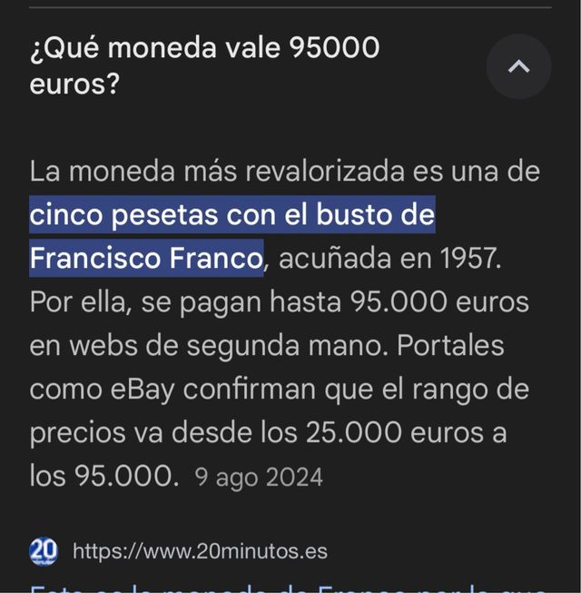 Moneda busto de franco