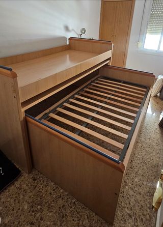 Cama nido Litera con Escritorio dormitorio madera 