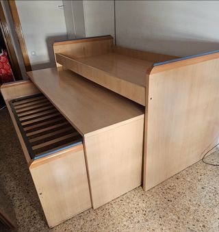 Cama nido Litera con Escritorio dormitorio madera