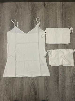 Camiseta Interior Ajustada de Punto con Cuello de