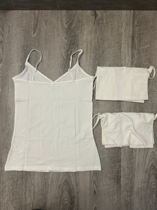 Camiseta Interior Ajustada de Punto con Cuello de