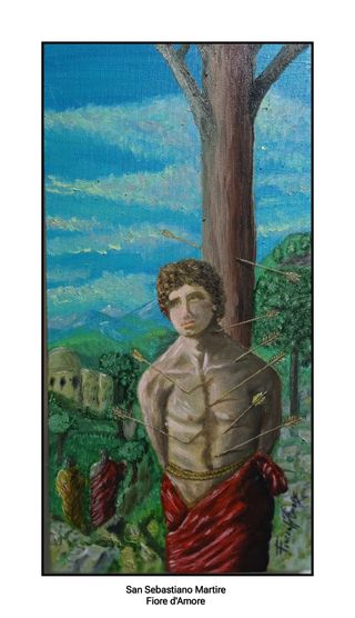 Dipinto olio su tela Fiore d'Amore 
