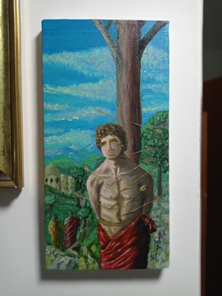 Dipinto olio su tela Fiore d'Amore 