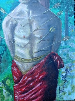 Dipinto olio su tela Fiore d'Amore 