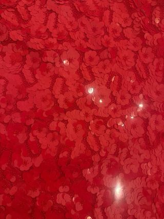 Vestido flores de lentejuelas rojo Zara