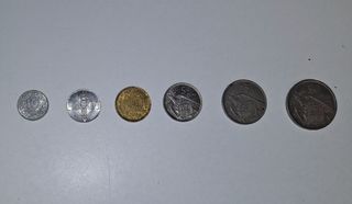 Colección de monedas de peseta de Franco.