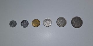 Colección de monedas de peseta de Franco.
