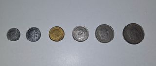 Colección de monedas de peseta de Franco.