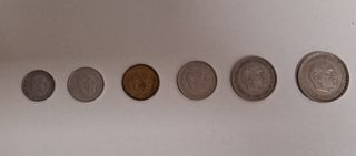 Colección de monedas de peseta de Franco.