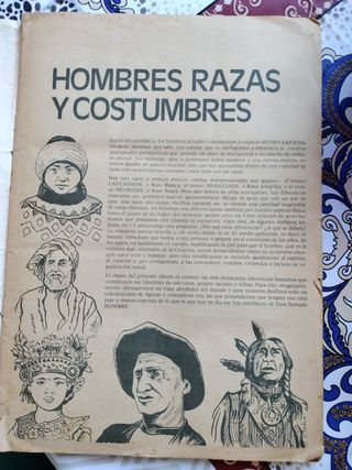 Álbum cromos hombre raza y costumbre