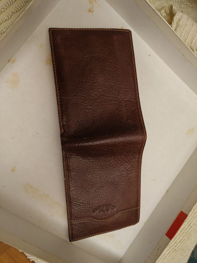Portamonete in pelle vera marrone
