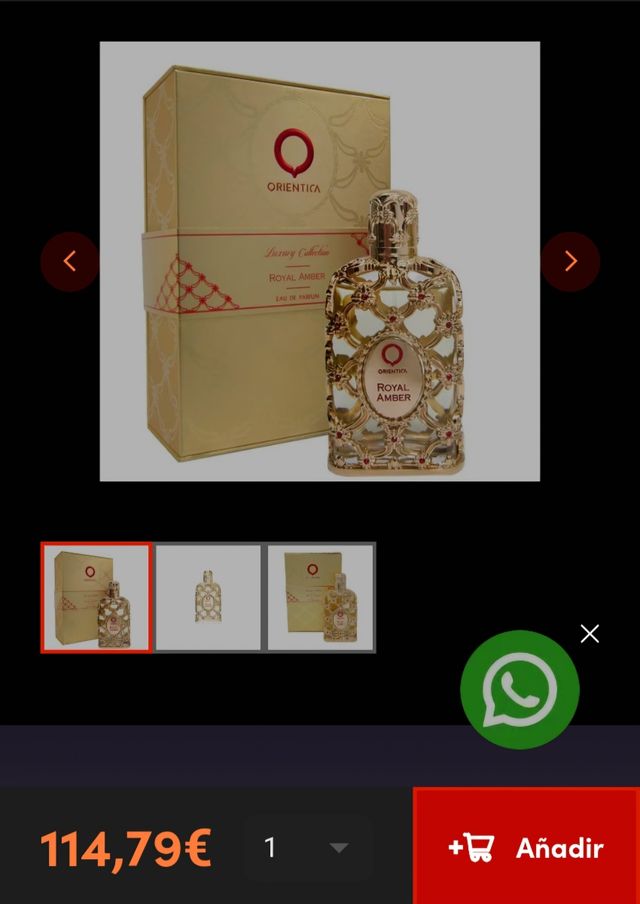 Royal amber Orientica. 80ml. Precintada