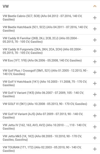 Filtro de combustible grupo VAG